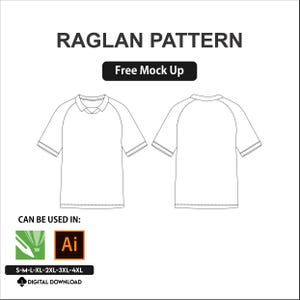 Modello di cucito per maglia da calcio raglan con varianti di colletto (S–4XL) (download digitale)
