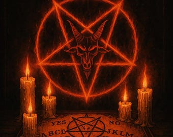 Gothic Devil Pentagram Wall Art Dark Witch Decor (Digital Download)