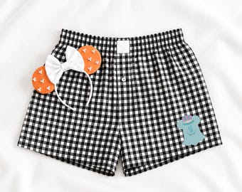 Schattige op Disney geïnspireerde Haunted Mansion Ghost Mouse gingham loungeshort