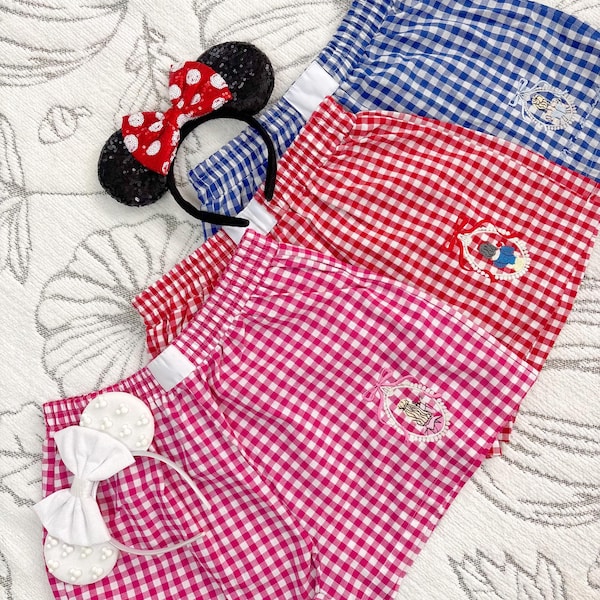Op Disney Princess geïnspireerde short met gingham-ruit