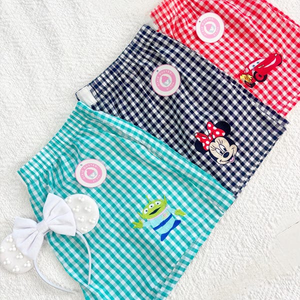 Pantalones cortos de cuadros vichy inspirados en personajes de Disney