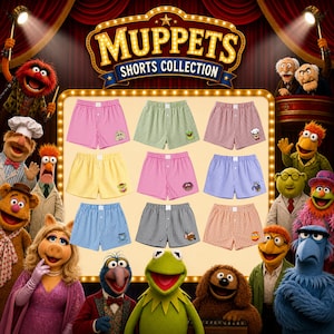 Disney Muppets-inspirerade broderade ginghamshortskollektion