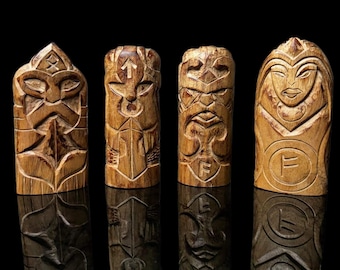 Wooden Handcrafted NORSE GOD Altar Figurine