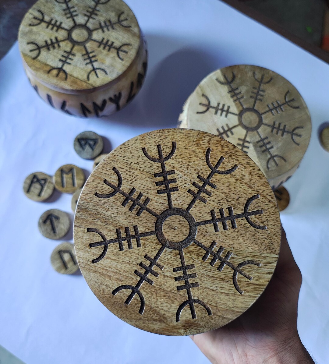 Wooden VIKING Futhark RUNE SET Box - Etsy