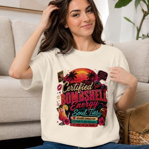 Bombshell Energy T-Shirt, Love Island Inspired Tee, Gift for Fans image 1