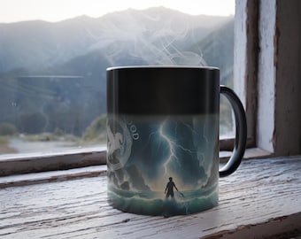 Percy Jackson Color Changing Coffee Mug, Novelty Gift for Book Lovers, Morphing Mug, Collectible