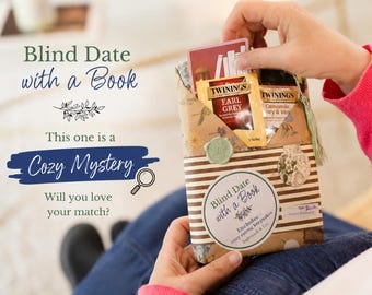 Cozy Mystery Blind Date with a Book – Wrapped Book, Tea, Bookmark (BookeNook)