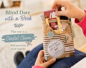 Blind Date with a Book – Coastal Charm Beach Read Wrapped Book Tea Bookmark