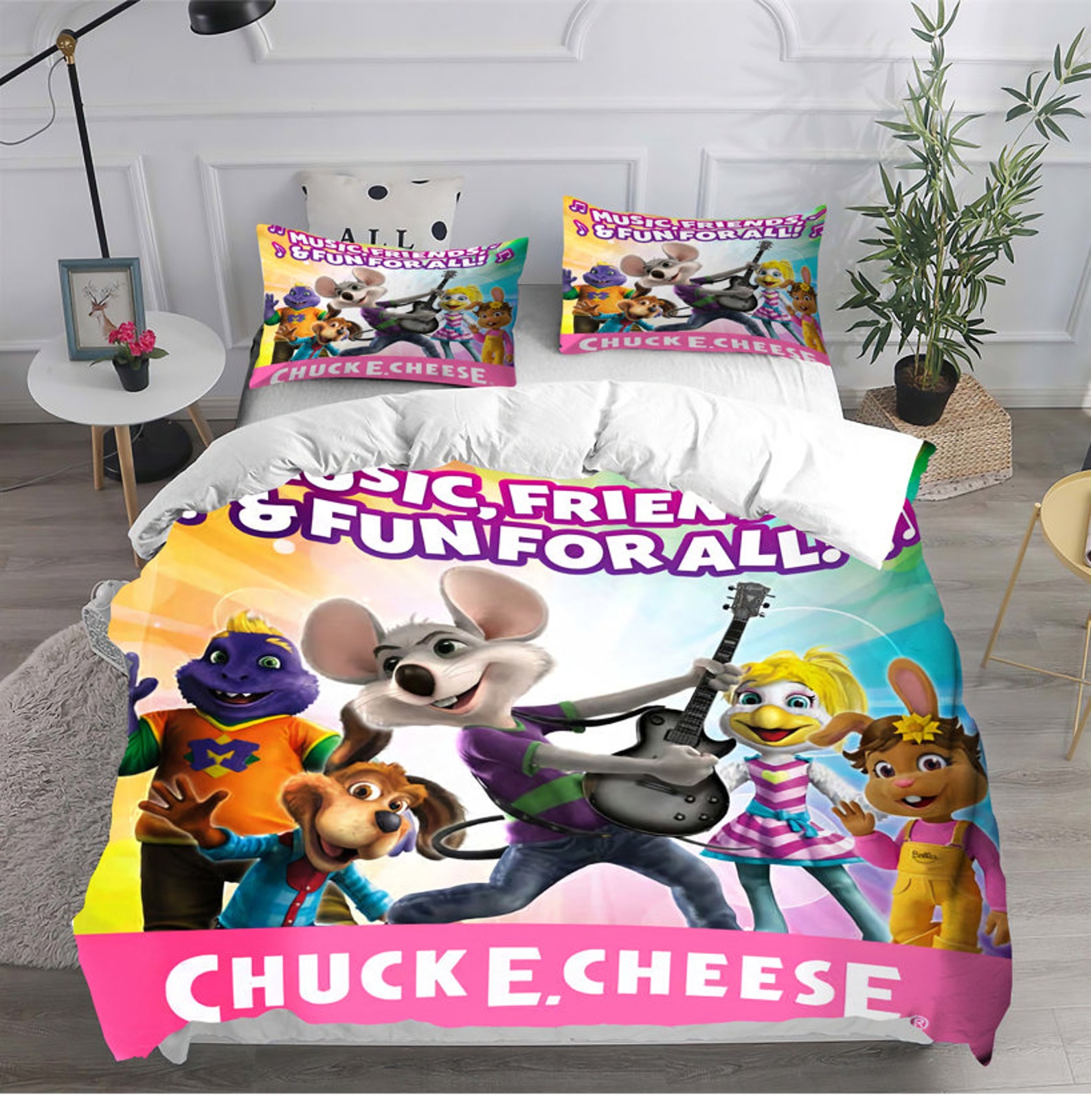 Chuck E Cheese Bedding Set Chuck E Cheese Cute Bed Setchuck Etsy