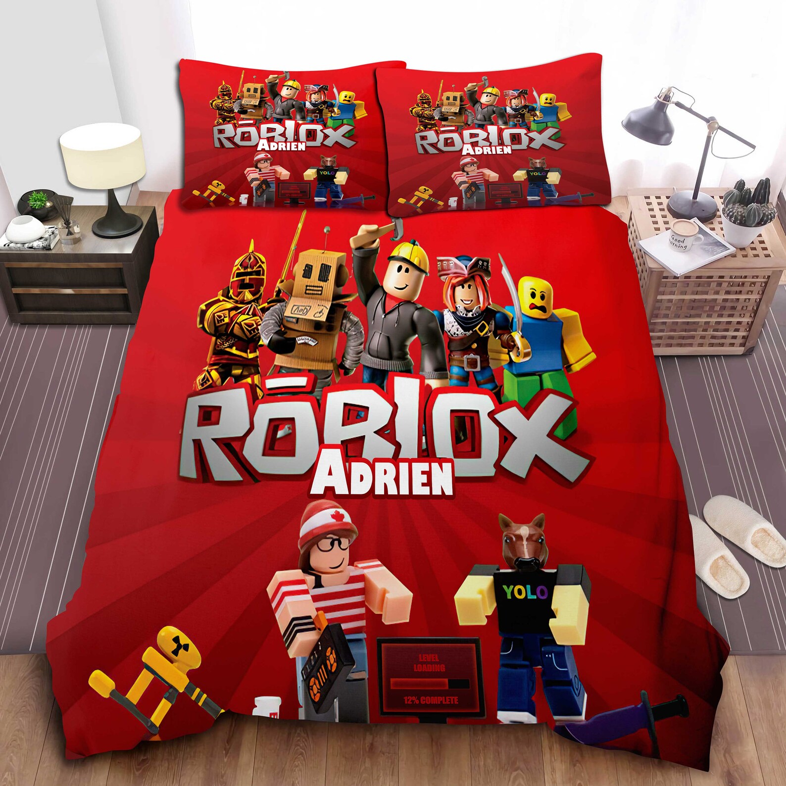 Roblox Bedding Set Roblox Duvet Cover Roblox Bed Set Roblox Etsy