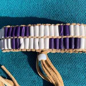 2 Row  clay wampum bracelet B-73