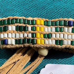 4 Row Glass Wampum Bracelet B-99