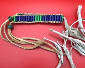 Glass Wampum Bracelet  6"  B-96