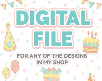 Digitale Foto-Topper zum Herunterladen – Jedes Design aus meinem Shop – Druckbare Partydekoration