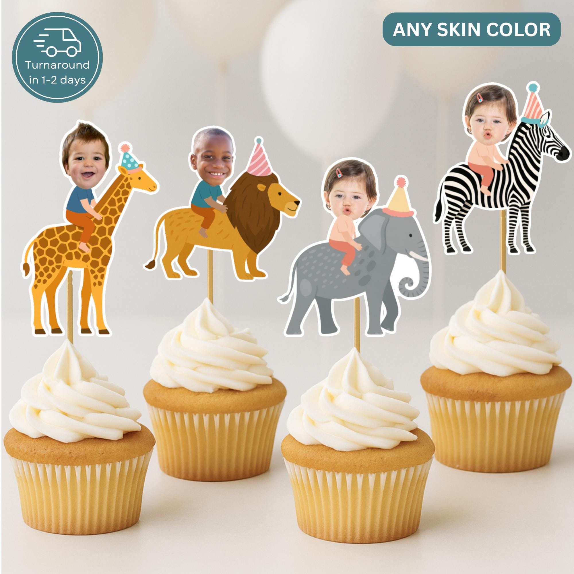 Topper Cupcake Blumomon Con Gufi - Decorazione Tema Giungla E Safari Per Feste Bambini 1045164