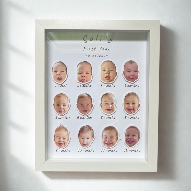 Personalized Baby First Year Frame Monthly Milestone Picture Frame Gift ...
