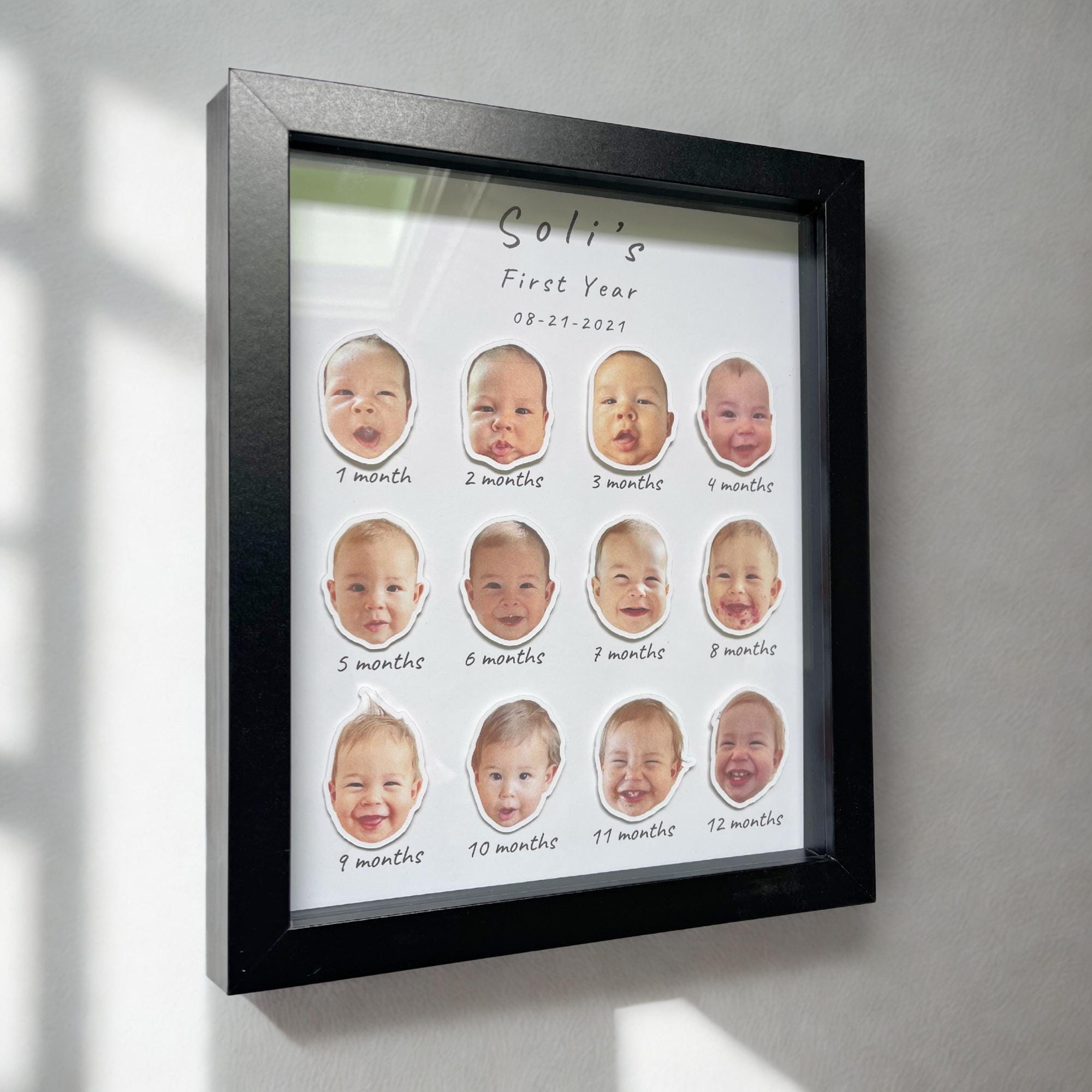 Personalized Baby First Year Frame Monthly Milestone Picture Frame Gift ...
