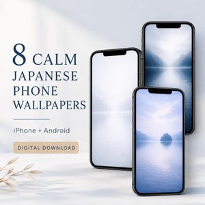 Japanese Phone Wallpapers, 8 Calm Minimal Nature Backgrounds for iPhone and Android