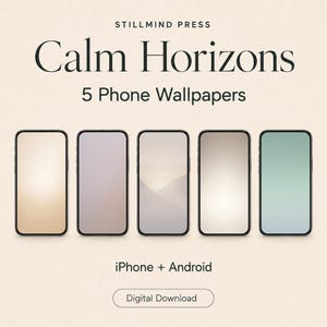 5 Calm Phone Wallpapers for iPhone and Android, Gradients and Misty Mountains