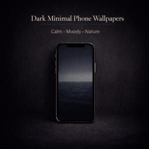 Paquete de fondos de pantalla para teléfono de naturaleza oscura, melancólico, minimalista, pantalla de bloqueo de iPhone, descarga digital estética tranquila