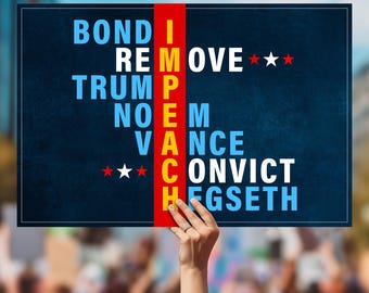 印刷可能な抗議プラカード | 弾劾 | 反トランプ政権ポスター | 政治的説明責任 | 即時デジタルダウンロード