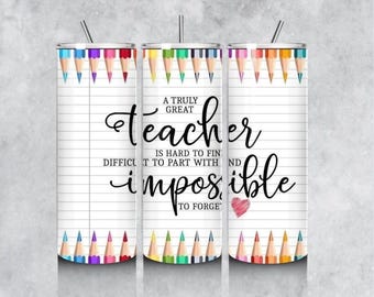 Best Teacher Ever 20oz Skinny Tumbler