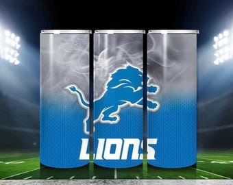 Detroit Lions 20oz Skinny Tumbler Football Tumbler 20oz, Game Day Stainless Steel Cup, Sports Fan Gift, Insulated Travel Mug