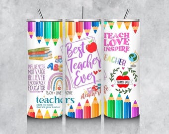 Best Teacher Ever 20oz Skinny Tumbler