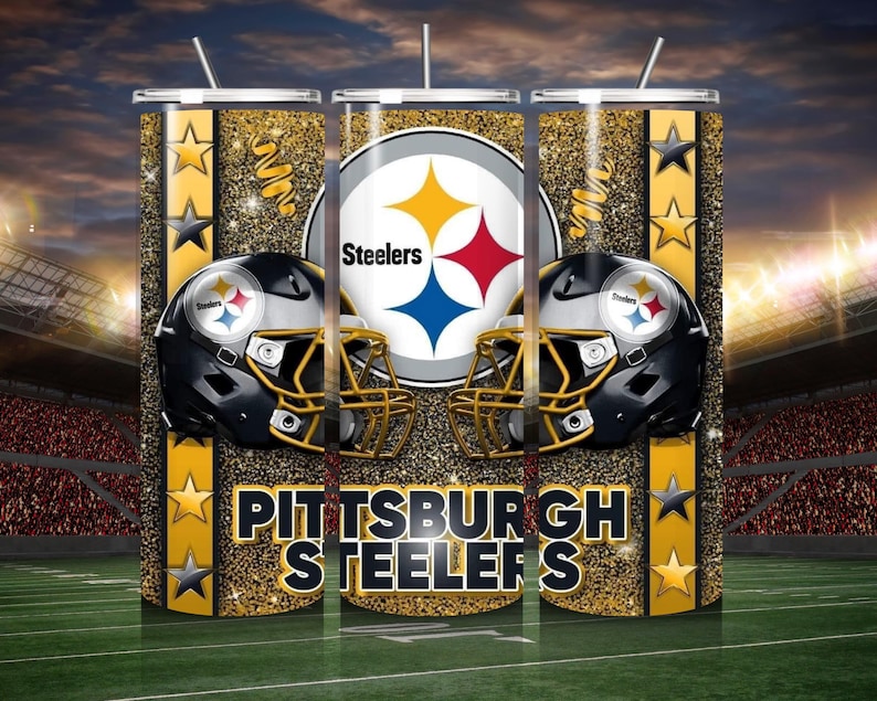 Steelers 20oz Skinny Tumbler Football Tumbler 20oz, Game Day Stainless ...