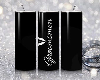 Wedding Party Tumblers | Bride Bridesmaid Maid of Honor Groomsmen | Personalized Stainless Steel Cups