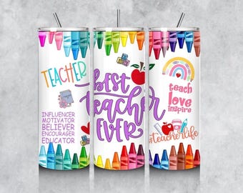 Best Teacher Ever 20oz Skinny Tumbler