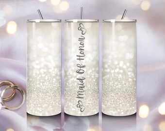 Wedding Party Tumblers | Bride Bridesmaid Maid of Honor Groomsmen | Personalized Stainless Steel Cups