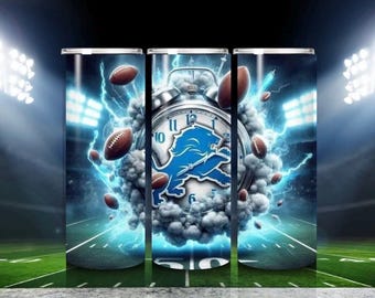 Detroit Lions 20oz Skinny Tumbler Football Tumbler 20oz, Game Day Stainless Steel Cup, Sports Fan Gift, Insulated Travel Mug