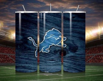 Detroit Lions 20oz Skinny Tumbler Football Tumbler 20oz, Game Day Stainless Steel Cup, Sports Fan Gift, Insulated Travel Mug