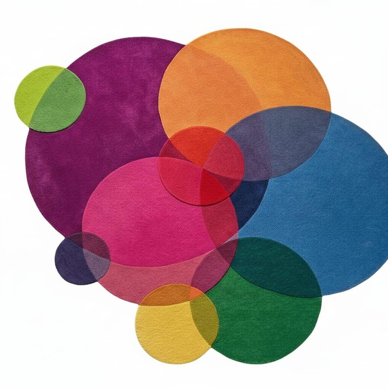 Modern Abstract Overlapping Circles Rug – Colorful Geometric Area ...