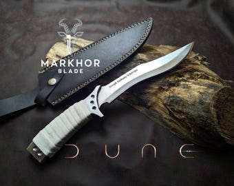 Dune Part 2 Replica Taschenmesser: Handgefertigter Kohlenstoffstahl, mit Leder umwickelt