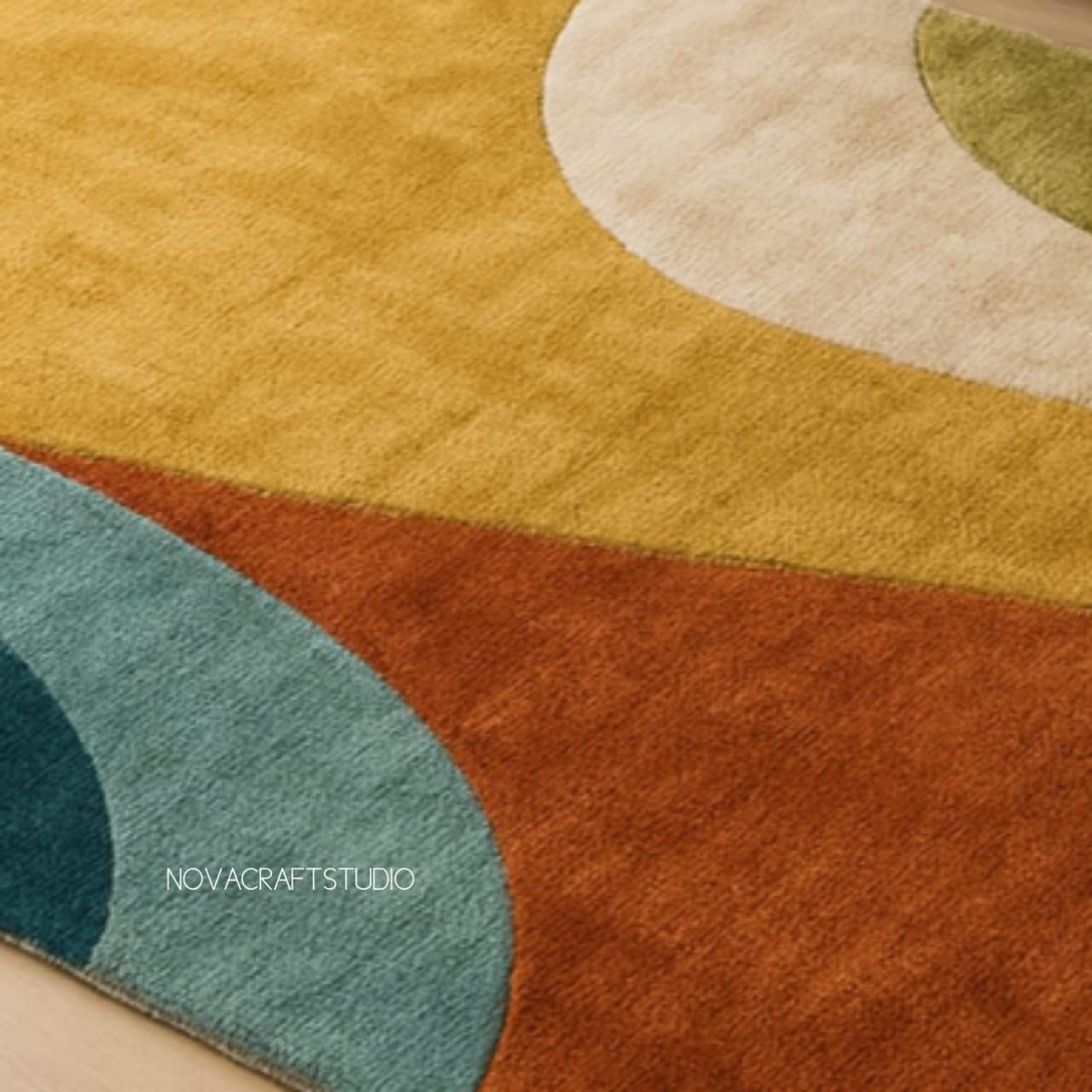Modern Hand-tufted Abstract Rug | Colorful Geometric Area Rug | Living ...