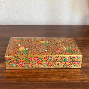 Kashmir Paper Mache Trinket Box - Etsy