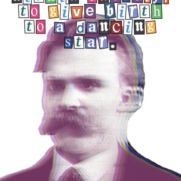 Friedrich Nietzsche | Dancing Star Poster | Philosophy | Inspirational Quotes | New