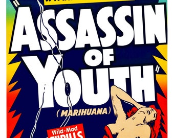 Assassin of Youth Vintage Reprint Poster | Propaganda | Drug War | Reefer Madness | Radical Poster Project | New