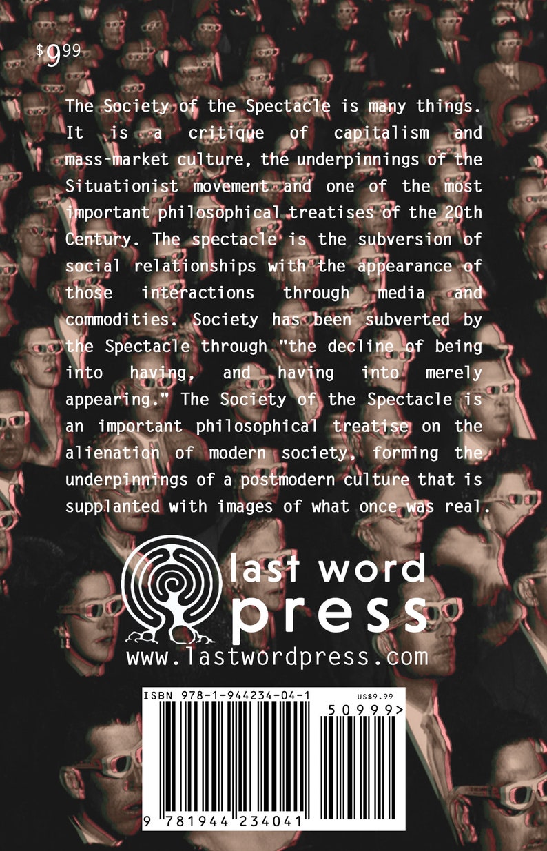 The Society Of The Spectacle By Guy Debord Etsy