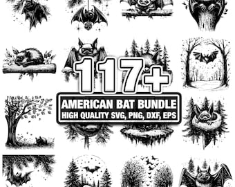 115+ Amerikaanse vleermuisbundel, vleermuisontwerpen, instant download, png, dxf, eps, svg
