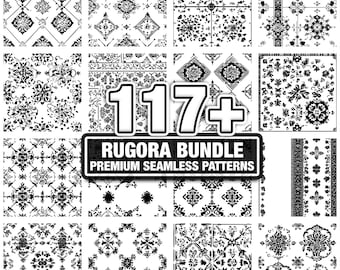 Rugora persiska mattmönster, sömlös traditionell texturpaket. Direkt nedladdning png, dxf, eps, svg