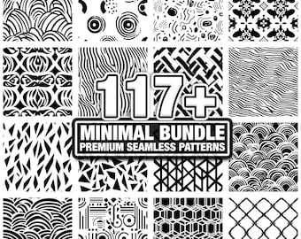 Minimal Line patterns, Seamless modern texture bundle. Instant download png, dxf, eps, svg