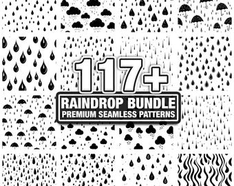 Gocce di pioggia, pattern di pioggia, texture acqua senza soluzione di continuità. Download immediato di png, dxf, eps, svg