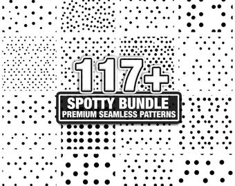 Spotty Polka dot patterns, Seamless classic texture bundle. Instant download png, dxf, eps, svg