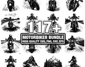 115+ Motorbiker Bundle, Action Designs, Instant Download png, dxf, eps, svg