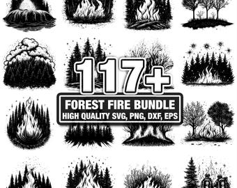 115+ Forest Fire Bundle, Wildfire Designs, Instant Download png, dxf, eps, svg