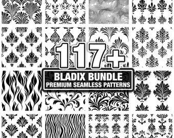 Texturas de acero de Damasco Bladix, paquete de patrones sin costuras. Descarga instantánea en formato PNG, DXF, EPS y SVG.