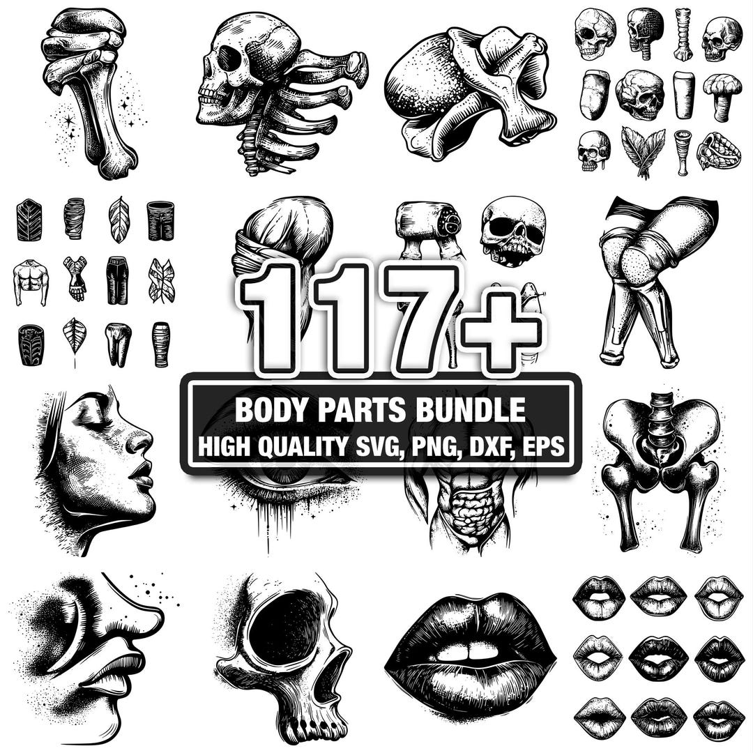 117+ Body Parts SVG Bundle,instant Digital Download Png, Dxf, Eps, Svg ...